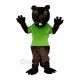 Brown Barney Beaver in Green Vest Mascot Costume Animal