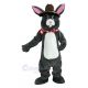 Gray Rabbit in Cowboy Hat Mascot Costume Animal