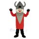 Viking in Red Coat Mascot Costume People