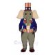 Cute Patriotic Elephant Mascot Costume