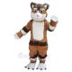 Brown Long Fur Cat Mascot Costume Animal