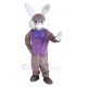 Easter Bunny Rabbit in Purple Vest Mascot Costume Animal