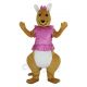 Pink Dress Kangaroo Mascot Costume Animal