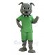 Bulldog in Green Jersey Mascot Costume