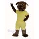 Brown Bulldog with Yellow Coat Mascot Costume Animal