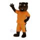 Sport Power Beaver in Orange Clothes Mascot Costume Animal