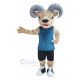 Ram in Blue Vest Mascot Costume Animal