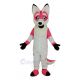 Pink Fox with Long Tail Mascot Costume Animal