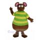 Brown Mouse with Green T-shirt Mascot Costume Animal