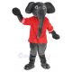 Grey Elephant with Red T-shirt Mascot Costume Animal