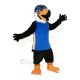 Black Eagle in Blue Jersey Mascot Costume Animal