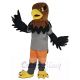 Brown Head Hawk Mascot Costume Animal in Grey T-shirt