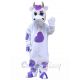 Purple Spots Cow Mascot Costume Animal