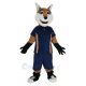 Smiling Fox in Blue Sport Shirt Mascot Costume Animal