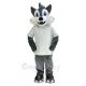 Gray Wolf in White T-shirt Mascot Costume Animal