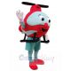 Helicopter Mascot Costume Cartoon with Black Propeller