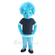 Sparkling Blue Triceratops Mascot Costume Animal