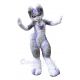 Purple and Grey Husky Dog Mascot Costume