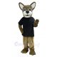 Wildcat in Black T-shirt Mascot Costume Animal