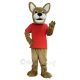 Wildcat in Red T-shirt Mascot Costume Animal