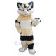 Cute Long Fur Motley Cat Mascot Costume Animal