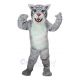 Cute Gray Wildcat Mascot Costume