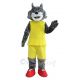 Sport Wolf in Yellow Clothes Mascot Costume Animal