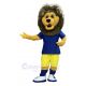 Lion Mascot Costume Animal in Royal Blue T-shirt