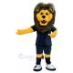 Lion Mascot Costume Animal in Dark Blue T-shirt