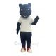 Blue Panther in White T-Shirt Mascot Costume