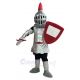 Silver and Red Knight Mascot Costume People