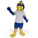 White Jersey Sport Blue Bird Mascot Costume Animal