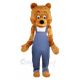 Brown Bear in Overalls Mascot Costumes