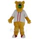 Orange Bear in White T-shirt Mascot Costume Animal