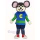 Chuck E. Cheese Mascot Costume Mouse with Striped Shirt