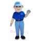 Blue Digger Man Mascot Costume People