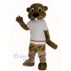 Alex the Beaver in White T-shirt Mascot Costume Animal