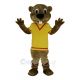 Brown Beaver in Yellow Shirt Mascot Costume Animal