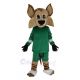 Coyote Wolf in Green Tracksuit Mascot Costume Animal