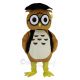 Brown Doctor Owl in Black Vest Mascot Costume Animal