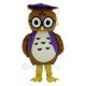 Brown Doctor Owl in Purple Vest Mascot Costume Animal