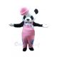 Panda in Pink Overalls and Hat Mascot Costumes