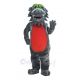 Gray Dragon Mascot Costume with Red Belly