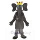 Grey Elephant King Mascot Costume Animal