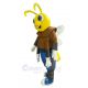 Yellow Firefly in Brown Clothes Mascot Costume Insect