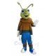 Green Firefly in Brown Clothes Mascot Costume Insect