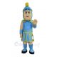 Light Blue and Golden Spartan Mascot Costume People