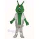 Green Alien in Silver Suit Mascot Costume