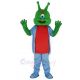 Green Alien in Blue Suit Mascot Costume