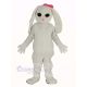 White Rabbit with Pink Bow Mascot Costume Animal